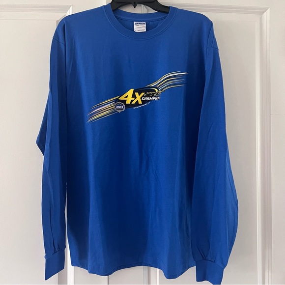 Gildan Blue 4X Champion Long Sleeve Tee large or small - Picture 1 of 11